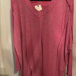 Easel Women's Long Sleeve Pink Top